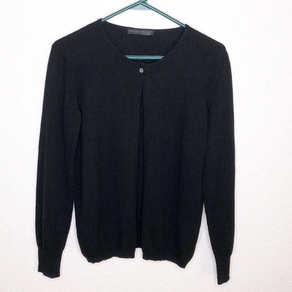 Fabiana Filippi black wool silk cashmere cardigan size Medium